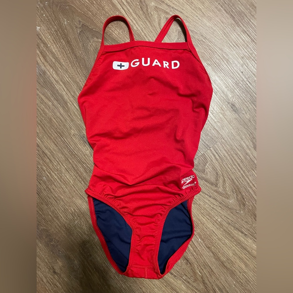 Speedo Endurance Plus Red Guard Swimsuit 30